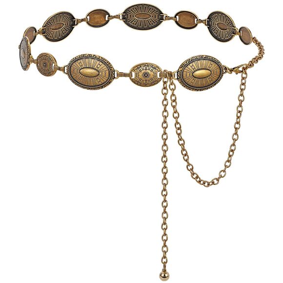 Accessories - 2829 Women Western Metal Chain Belt Concho Cowgirl Waist Link